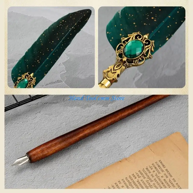 

H37F Retro Dip Pen Dip Pen Set Quill Dip Pen Set Wax Seal Business Gifts