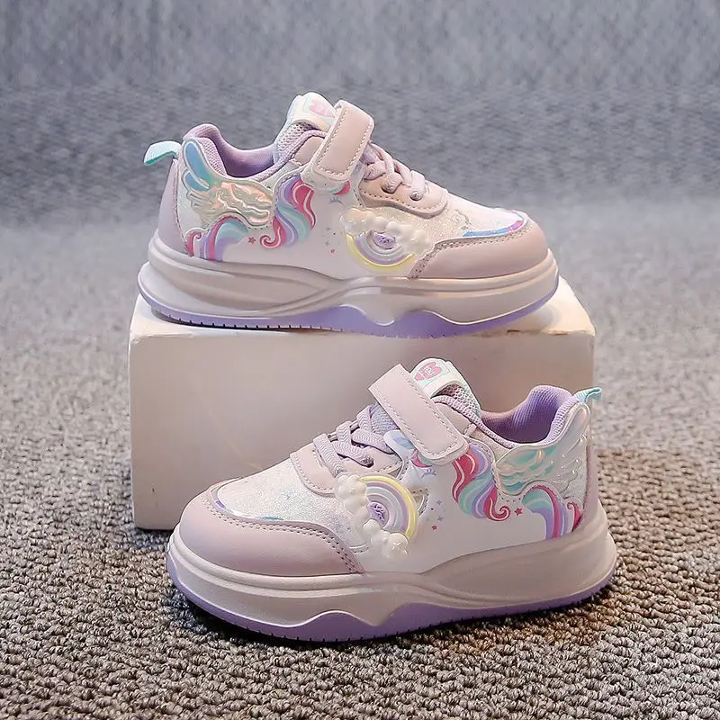 Waterproof Anti Slip Girls Leather Sports Sneakers 2026 Spring Autumn Fashion Kids Outdoor Casual Shoes