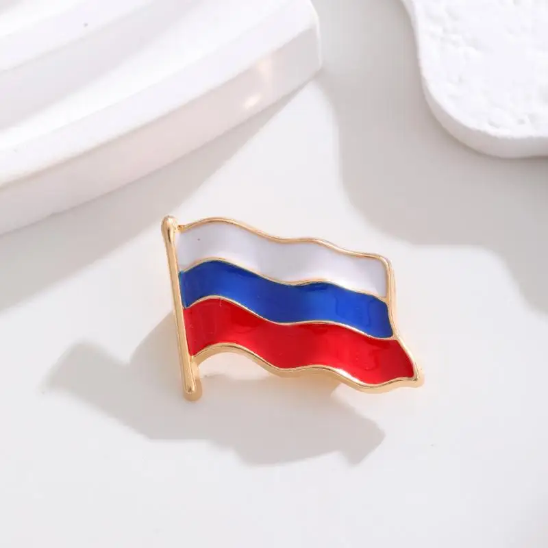 Enameled Colorful Russia National Flag Brooches Men Women Coat Suit Pin Hat Backpack Bag Badge