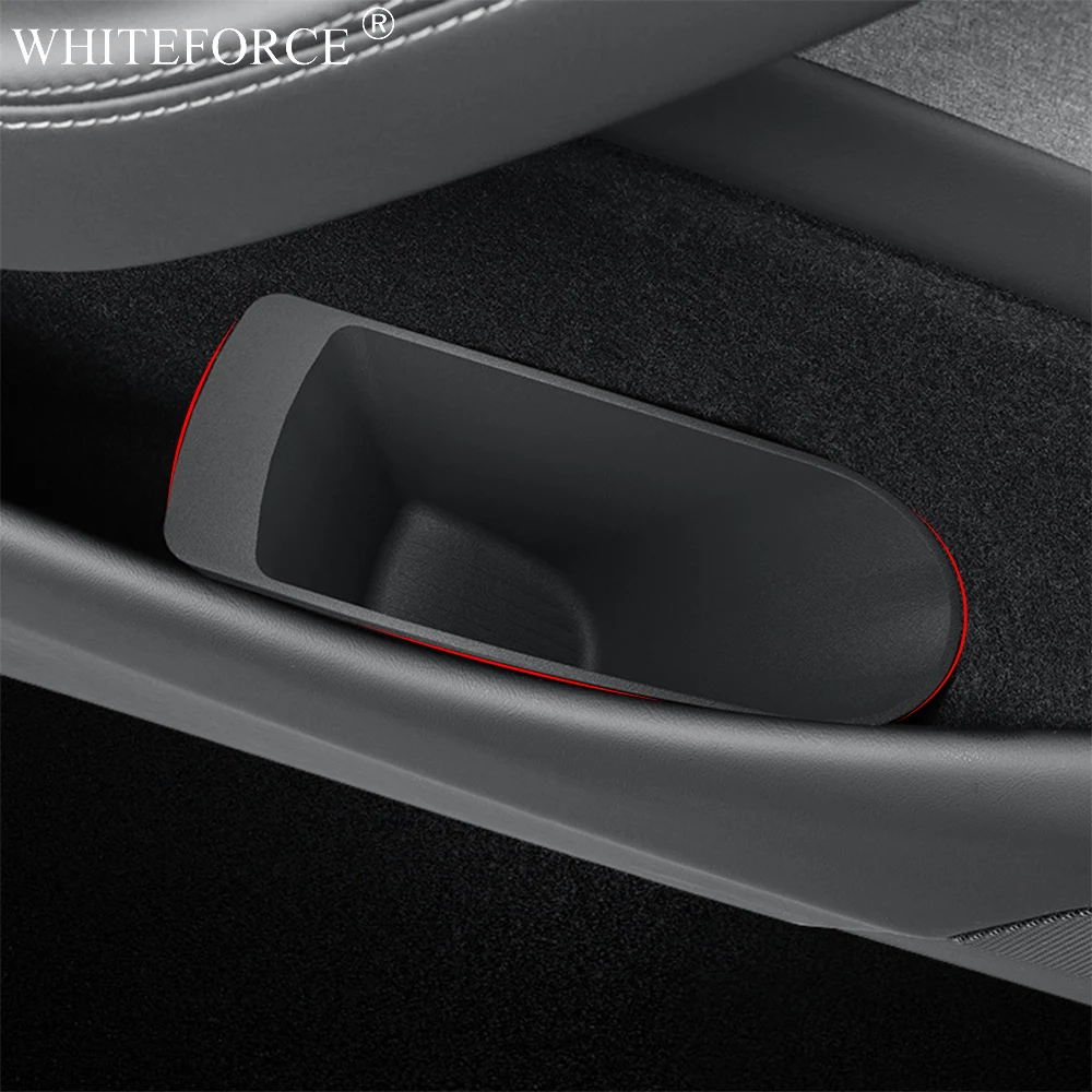 

For Tesla Model Y Juniper 2PCS Door Side Storage Box TPE Front Door Handle Organizer Tray Cover Waterproof Trash Can Accessories