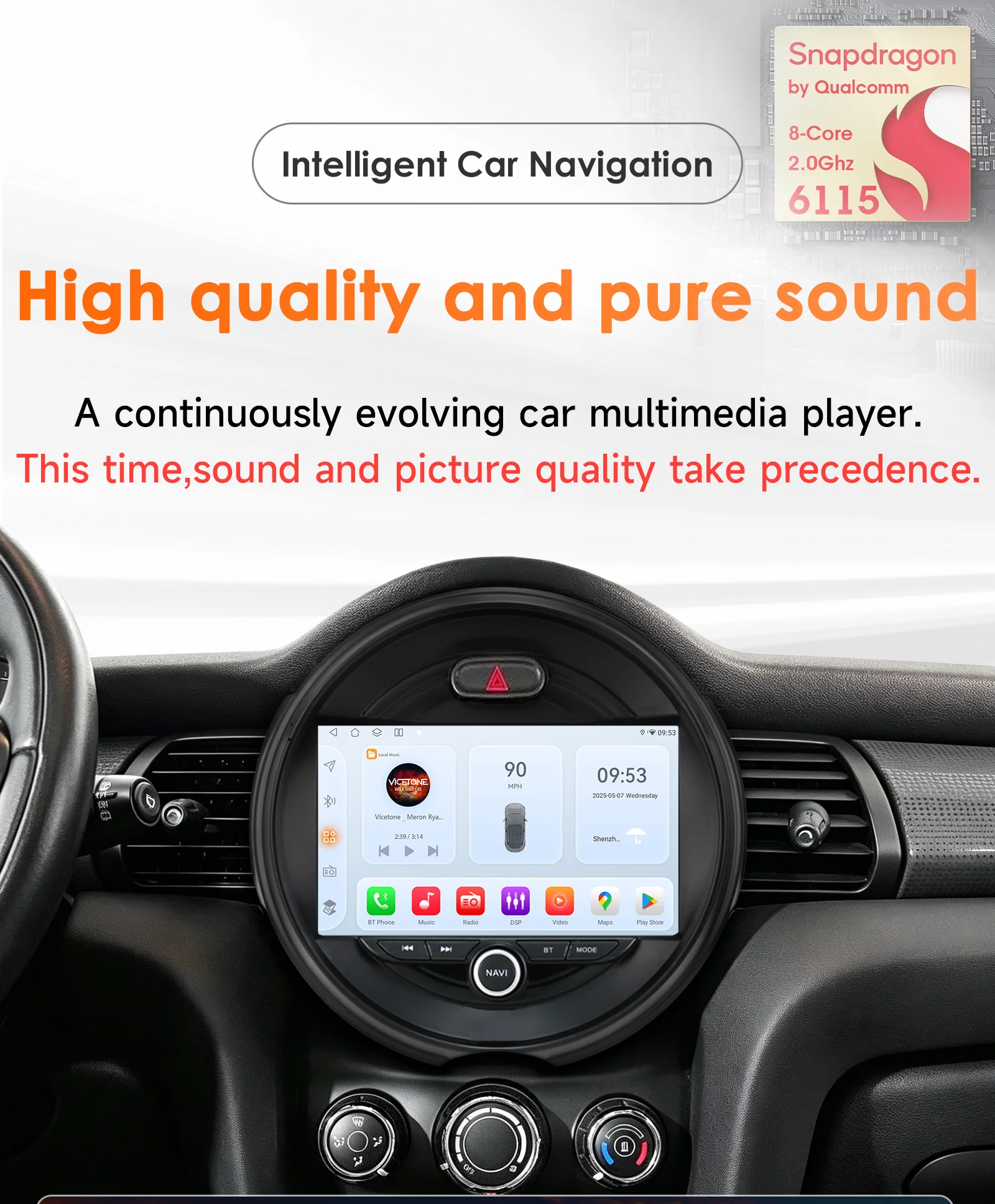 Radio de coche Android para BMW Mini Cooper F54 F55 F56 F60 2014 - 2019, sistemas inteligentes Carplay Auto, reproductor Multimedia 2din, RDS BT