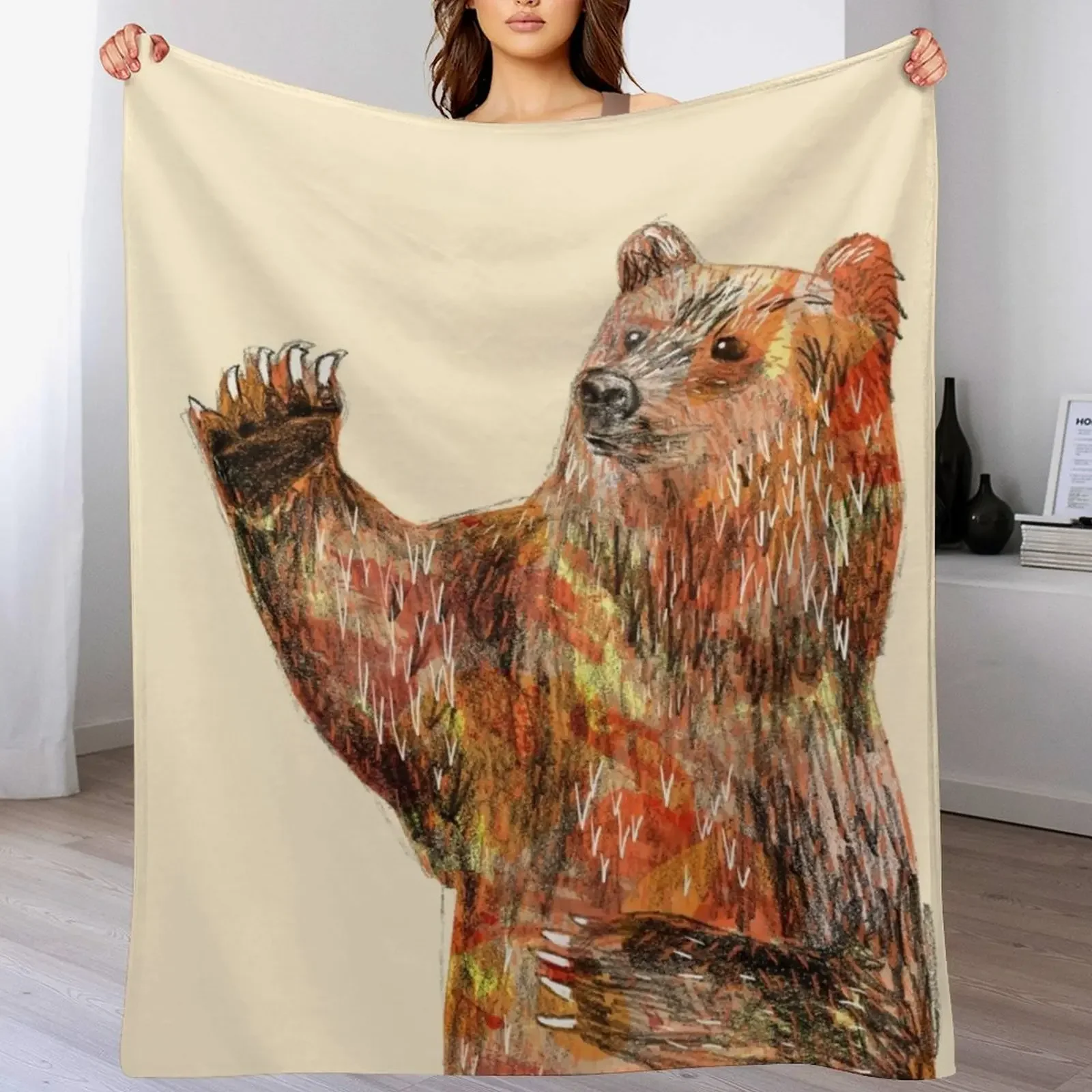 Bear Throw Blanket All Season Lightweight Soft Blanket for Bed