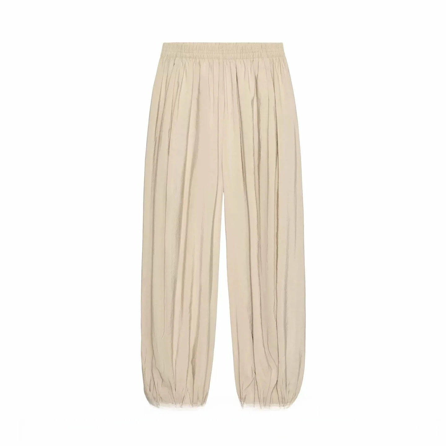 Summer 2026 Women's Casual Loose Long Pants Elastic Waist Multi-Color Front Pocket Lantern Pants New Arrival Ladies' Wear