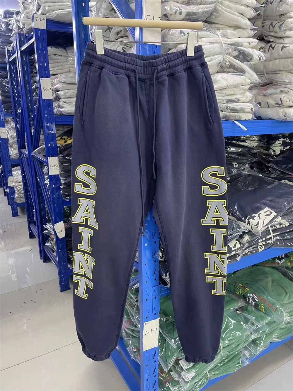 2025fw Брюки SAINT GLOBAL HORROR для мужчин и женщин, брюки высокого качества, спортивные штаны на шнурке для бега