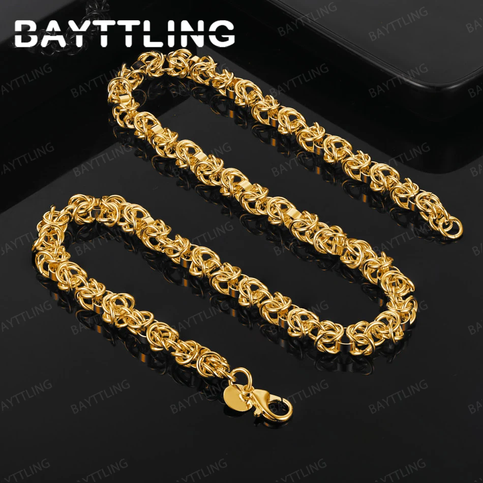 

925 sterling silver 18K gold geometric chain necklace men and women fashion accessories gift party jewelry hip hop punk