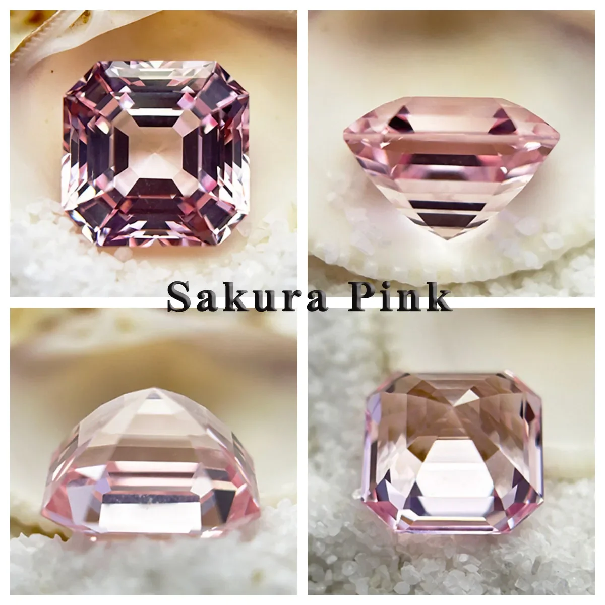 Laborgezüchteter Saphir, Asscher-Schliff, Sonnenuntergangsrot, DIY-Charms, Schmuckherstellung, Hauptmaterialien wählbar, Zertifikat – Detail 25