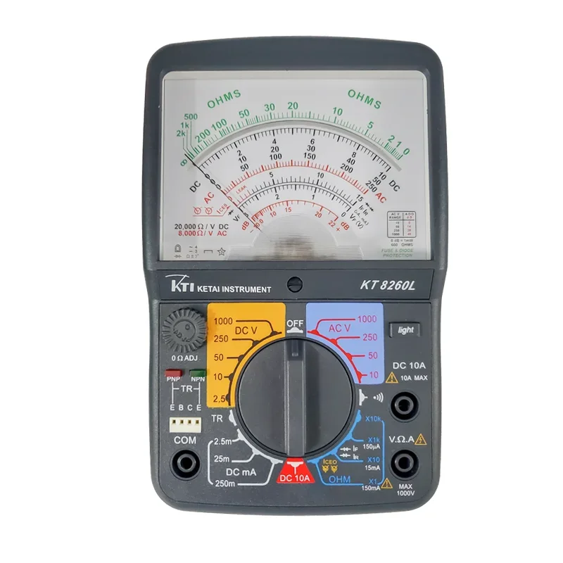 KTI Backlight Pointer Multi Meter AC DC Voltage 1000V Analog Multimeter KT8260L Professionele with Bag Tester Multimeters Sale