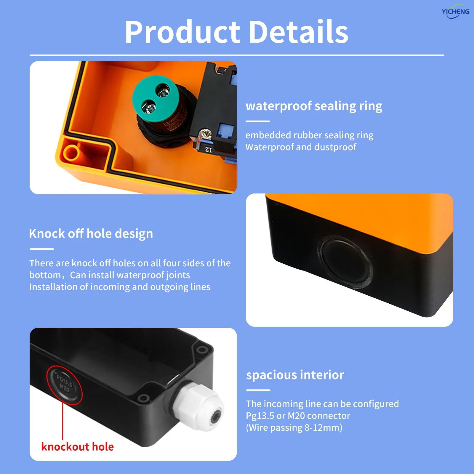 1Pcs 22mm 1 bit Control Station Box Set,Push Button Switches,2-Position Rotary Switch & Emergency Stop Button(optional)