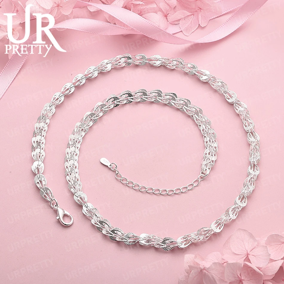 

925 Sterling Silver Romantic Engagement Charm Necklace Women Party Birthday Gift Wedding Fashion Jewelry