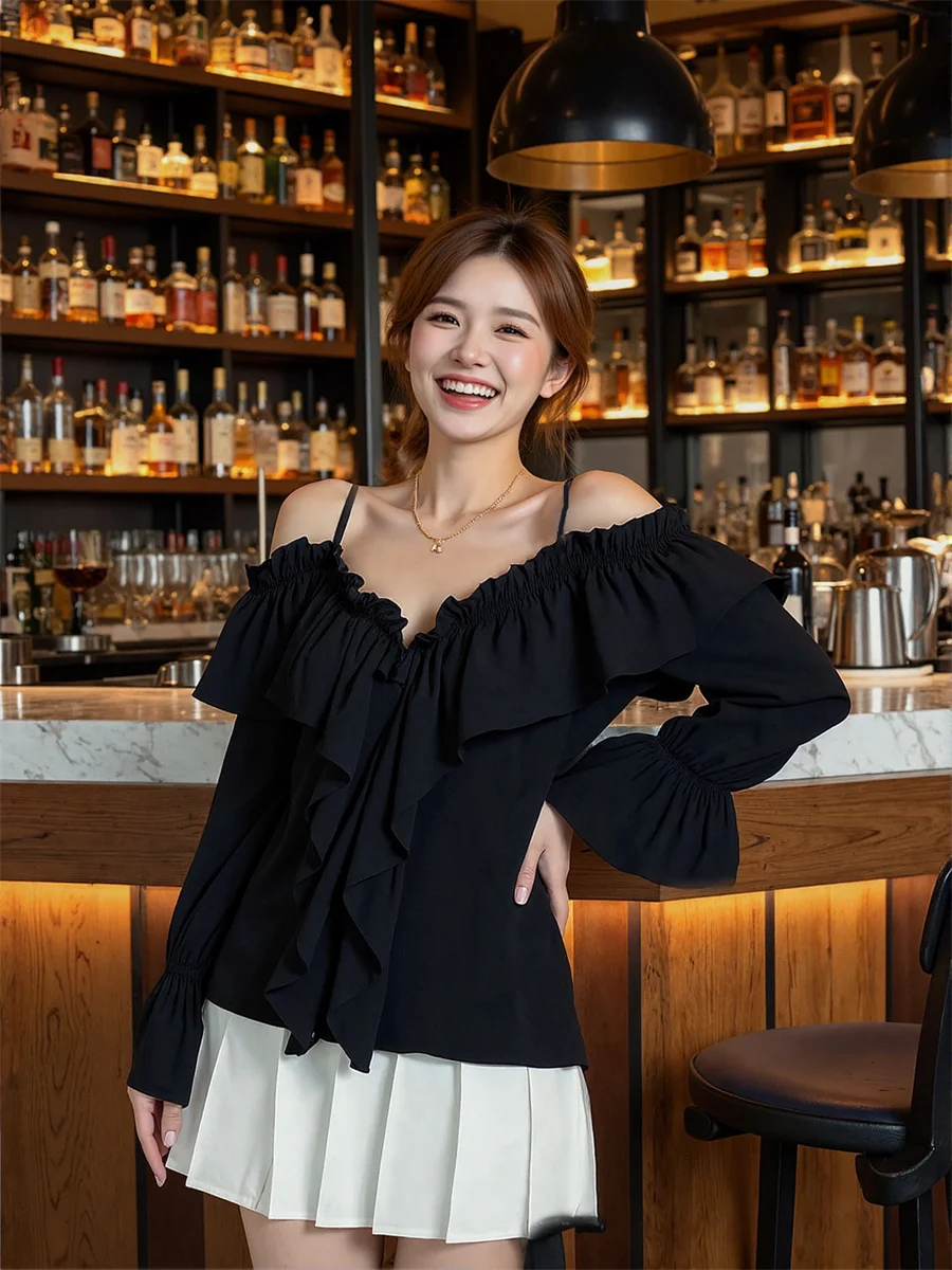 

Blouses Women Puff Sleeve White Tunic Length Cotton Party Oversize Tops Autumn Vintage Elegant Feminine Short Style Korean