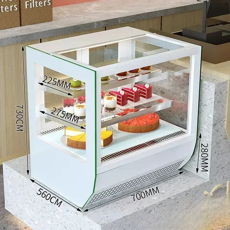 

Cake Display Cabinet Refrigerated Commercial Small Back-door Air-cooled Desktop Dessert Fruit Cooked Food Pastry Keep Fresh