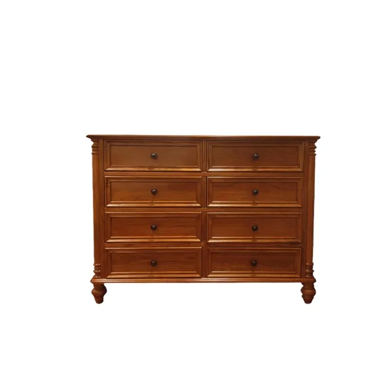 

Solid wood nine-chest cabinet ash wood locker with drawers retro storage cabinet living room cabinet