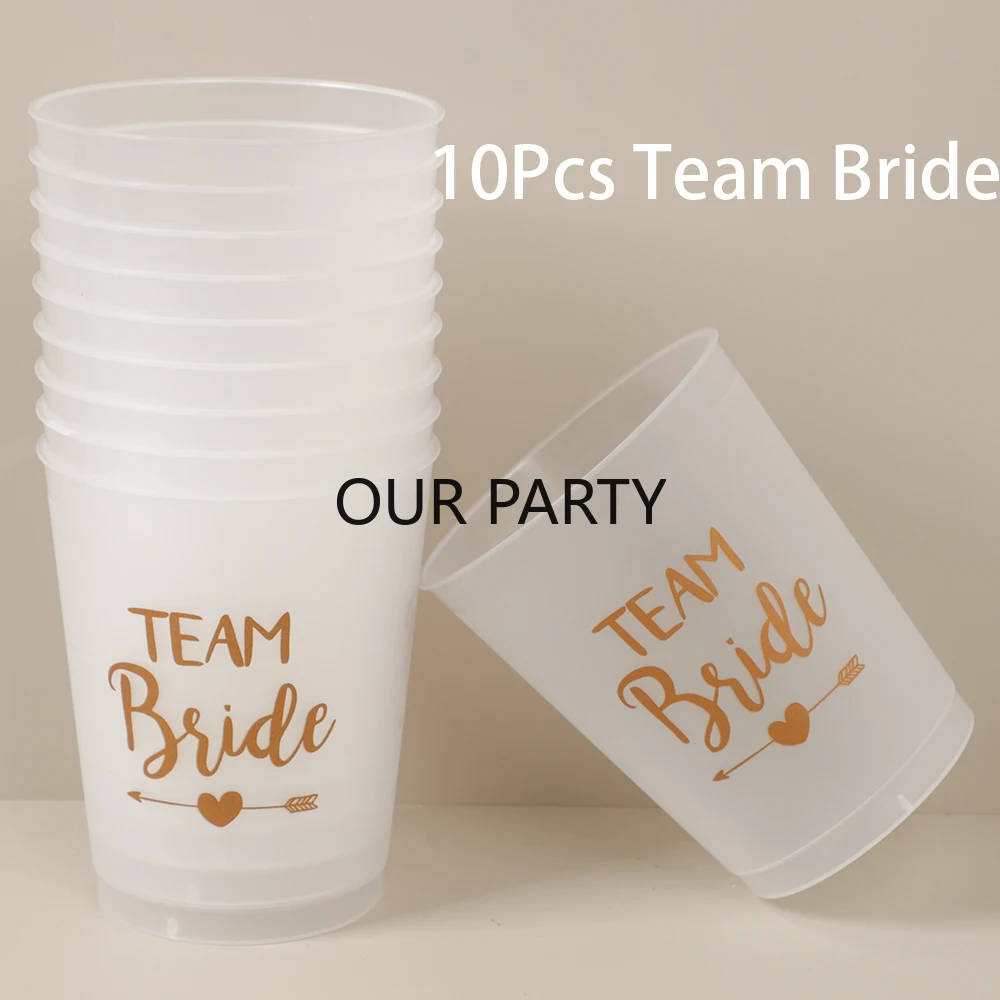 10 Stück Trinkbecher aus Kunststoff für die Braut, Junggesellenabschied, Brautparty, Junggesellinnenabschied, Party-Dekoration, Hochzeit, Partyzubehör – Detail 8