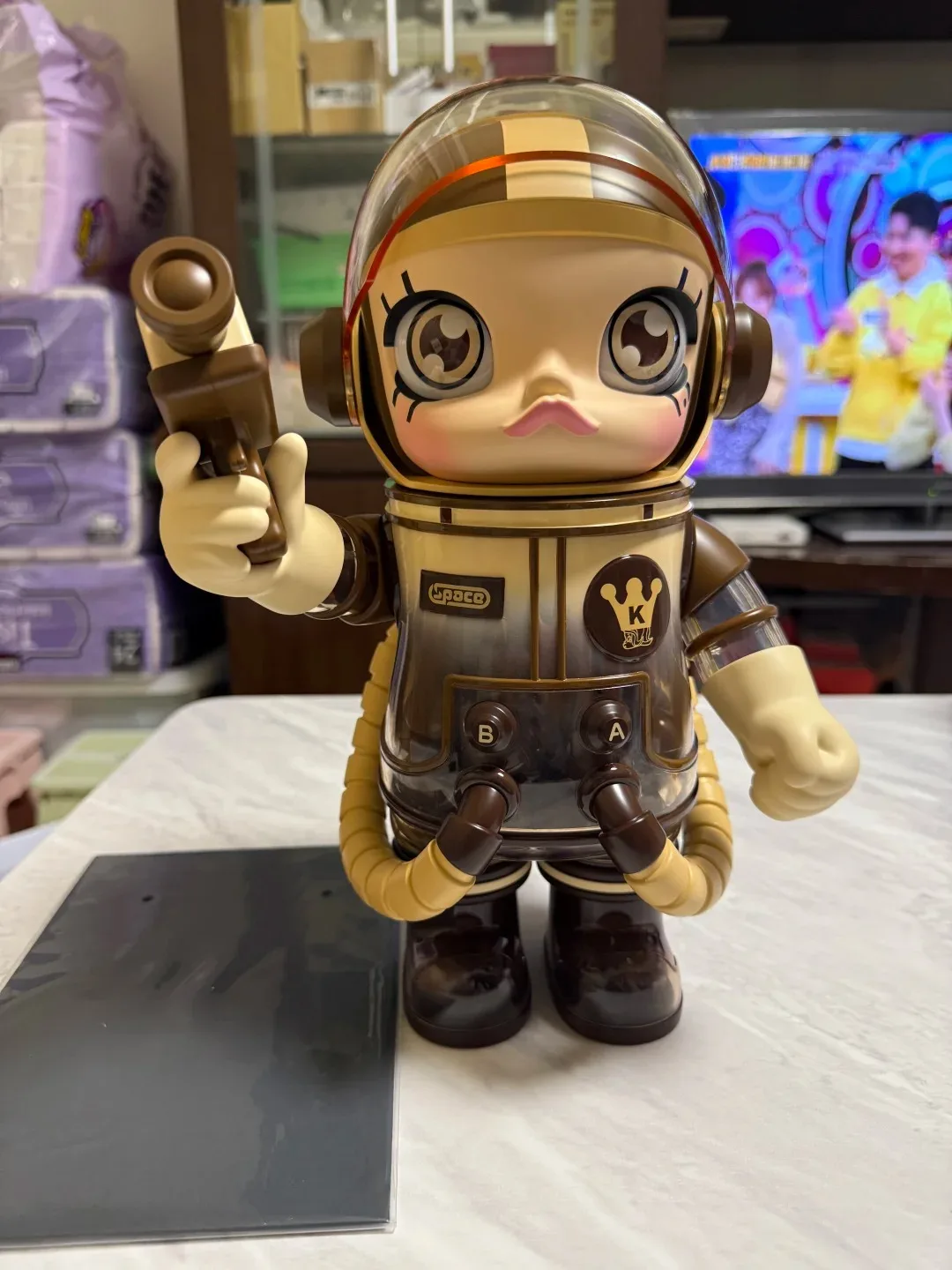 Genuine POP MART MEGA SPACE MOLLY 400% Pearl Milk Tea Series MEGA SPACE MOLLY MEILIN PANDA Collection Model Ornament Gift