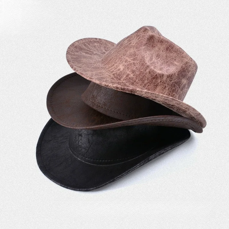 الرجعية الملمس قبعات رعاة البقر الغربية قبعة الرجال البريطانية أفضل قبعة للمشاركة في الطرف الكبير في الهواء الطلق ظلة الجاز قبعة