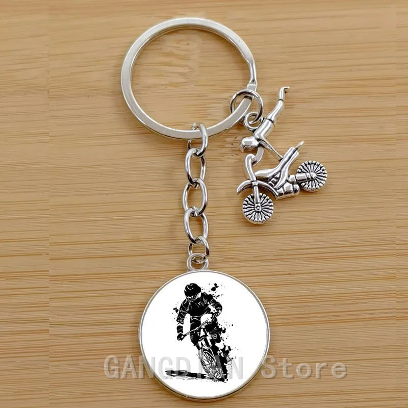 Punk motorcycle, motorcycle off-road rider keychain