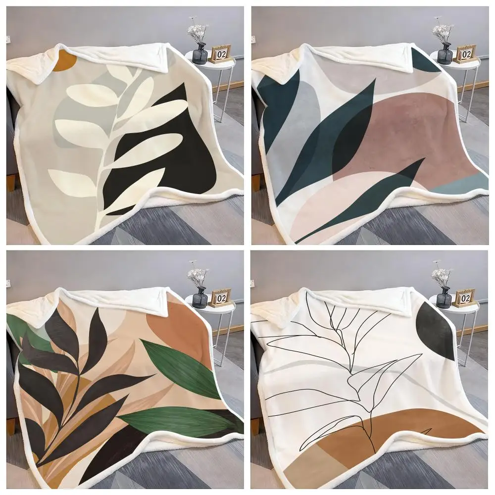 

INS Modern T-ThingDesign Throw Flannel Fluffy Soft Blanket Warm Skin-Friendly Throw For Sofa Bed Office Nap Winter
