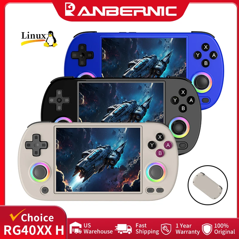 

ANBERNIC RG40XX H Retro Handheld Game Console 4.0'' IPS HD Screen Linux 64-bit 3200mAh High-Capacity WiFi Bluetooth HDMI TV Out