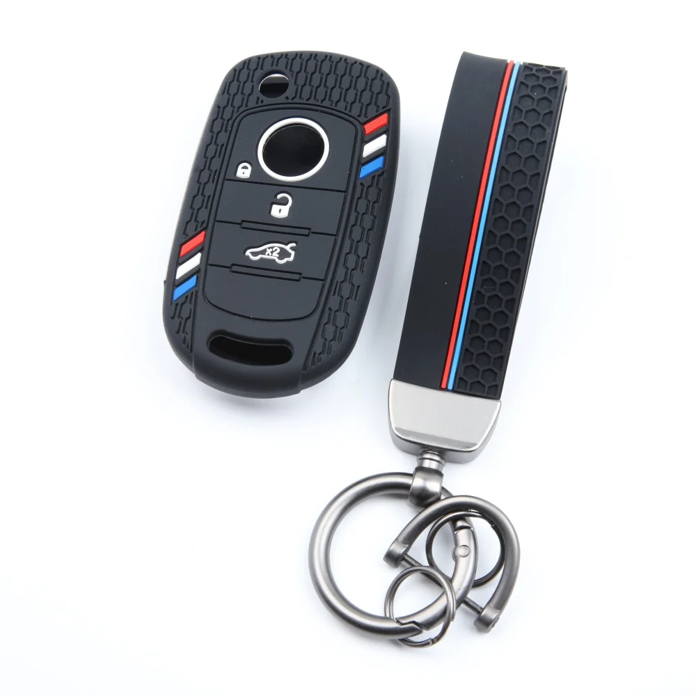 3 Buttons Silicone Case Key Cover for FIAT Tipo Toro Freedom 500X Doblo Argo Nuovo Grazie Remote Shell Car Key Holder Keychain