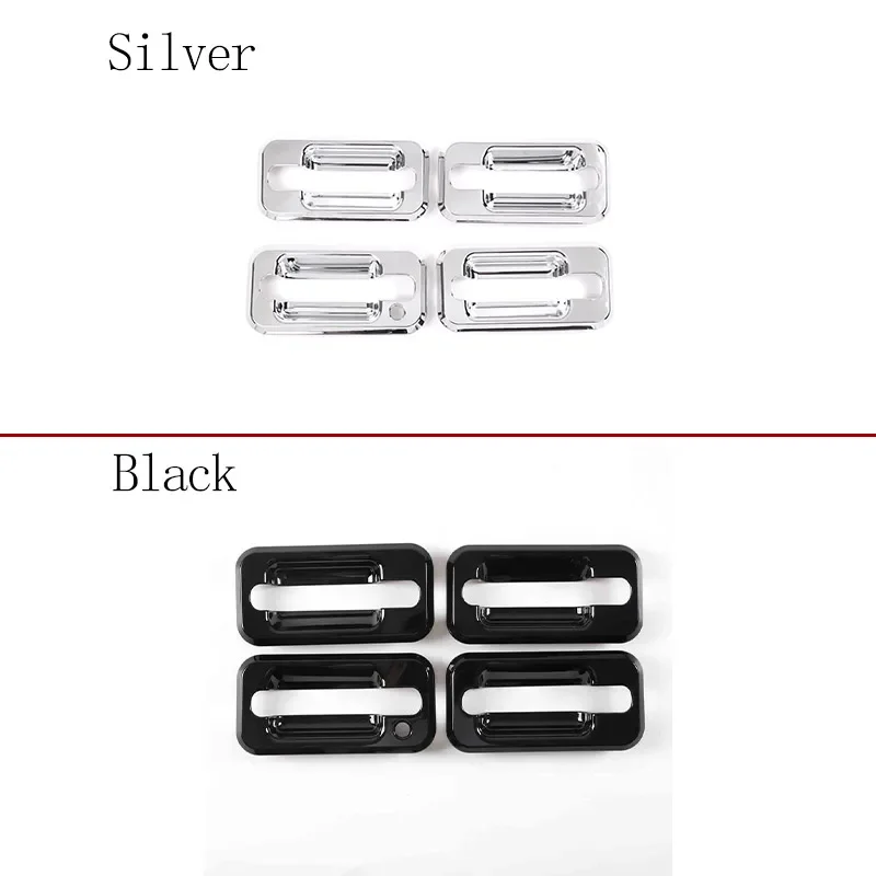 For Hummer H2 2003-2009 ABS Black/Silver Car Door Outside Handle Door Bowl Decorative Frame Cover Sticker Car Accessories