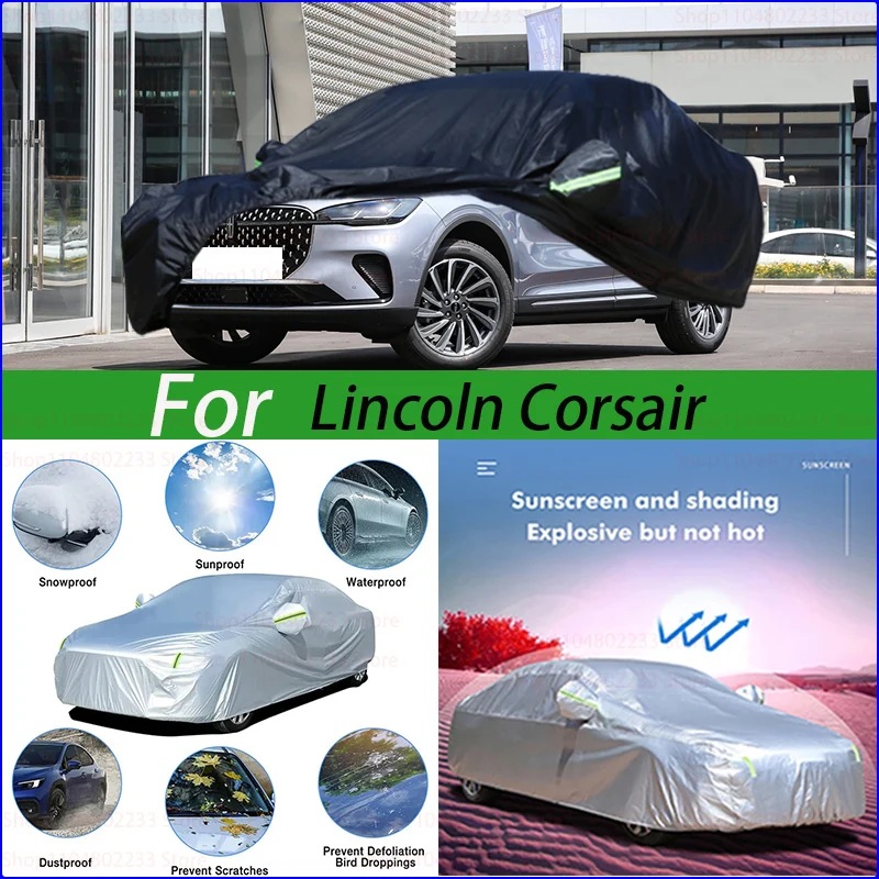 

Наружная защита, полный автомобильный чехол, снежный чехол, солнцезащитный козырек, водонепроницаемый, пылезащитный, внешний черный автомобильный чехол для Lincoln Corsair