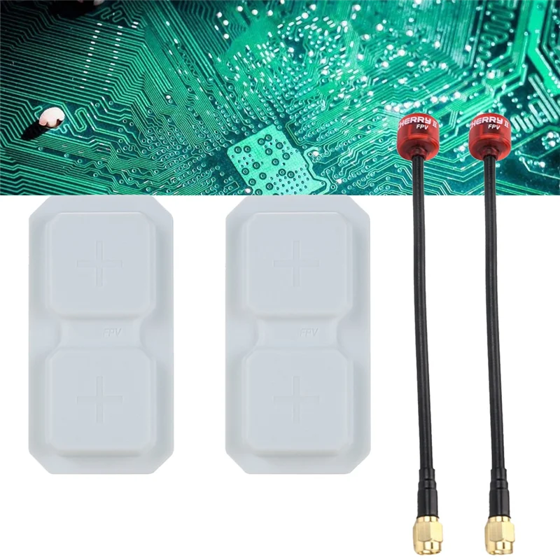 AED7-2PCS RANGE PLUS 2X 5.8G Directional Dual-Unit Antenna+Cherry2nd Gen Antenna LHCP SMA 11Dbi For RC FPV Drone Parts