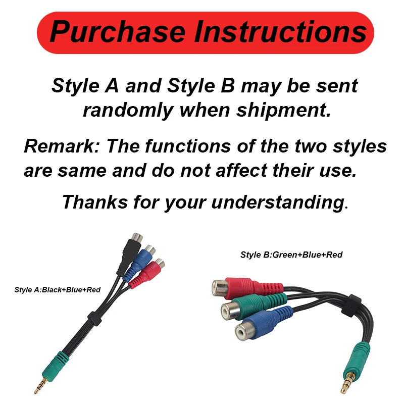 Cabo video de 3.5mm 4-polo aux macho ao componente ypbpr 3 rca fêmea adaptador verde azul vermelho 3-rca linha externa para samsung tv pc