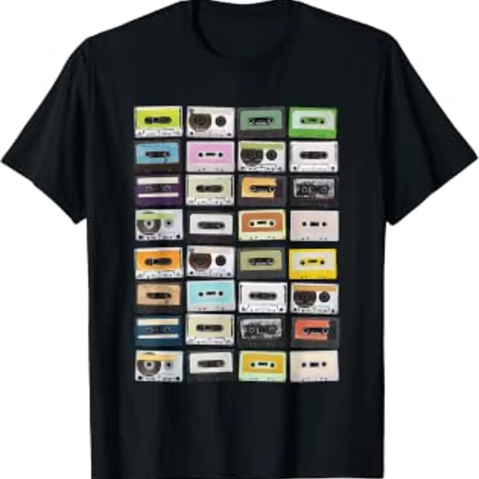 Cassette Tapes Nostalgic Mixtape Music T Shirt vintage Washed Soft fashion Breathable streetwear graphic homme Versatile Casual