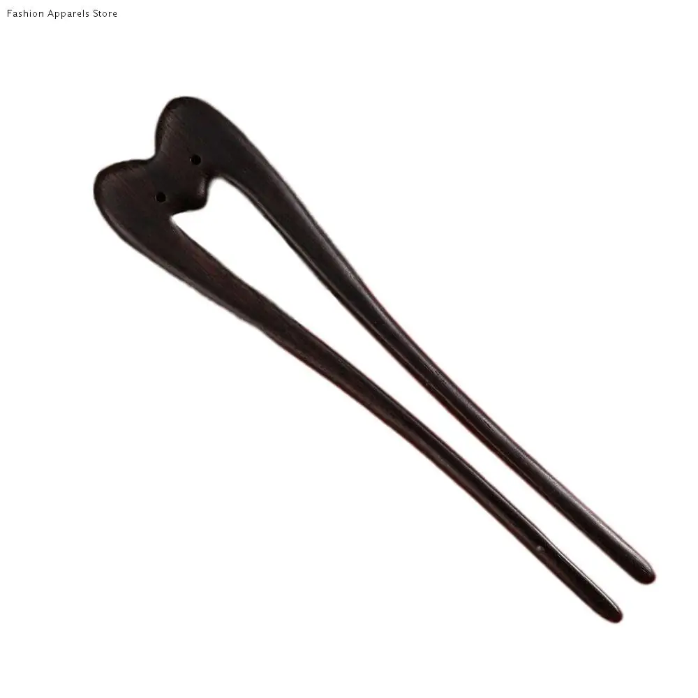 

U Shaped Wooden Hair Sticks Vintage Chinese Style Hair Forks Exquisite Retro Wood Hairpins and Clips Hair Styling Tool