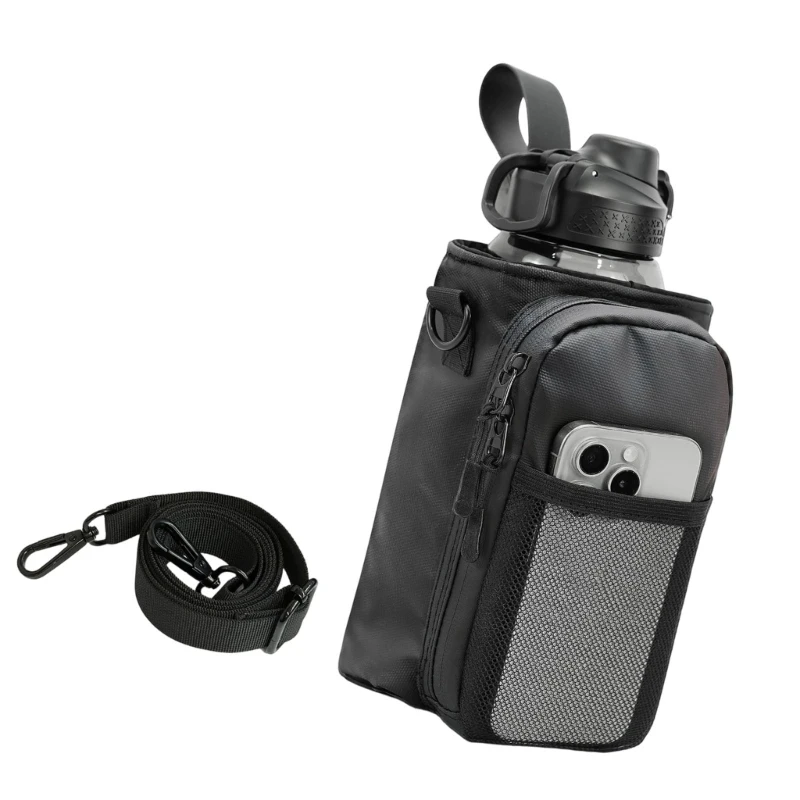 Q39E Water Nylon Drink Belt With Side Fastener For Running Hiking Training Accommodates 32Oz 40Oz Bottles