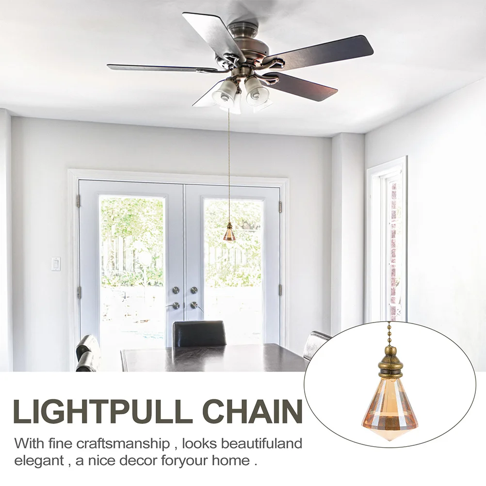 

2 шт., потолочный вентилятор, тянущая цепь, легкая цепь, удлинитель, стекло, медь, прочная, гладкая поверхность, хрустальное украшение, простая установка, чистка