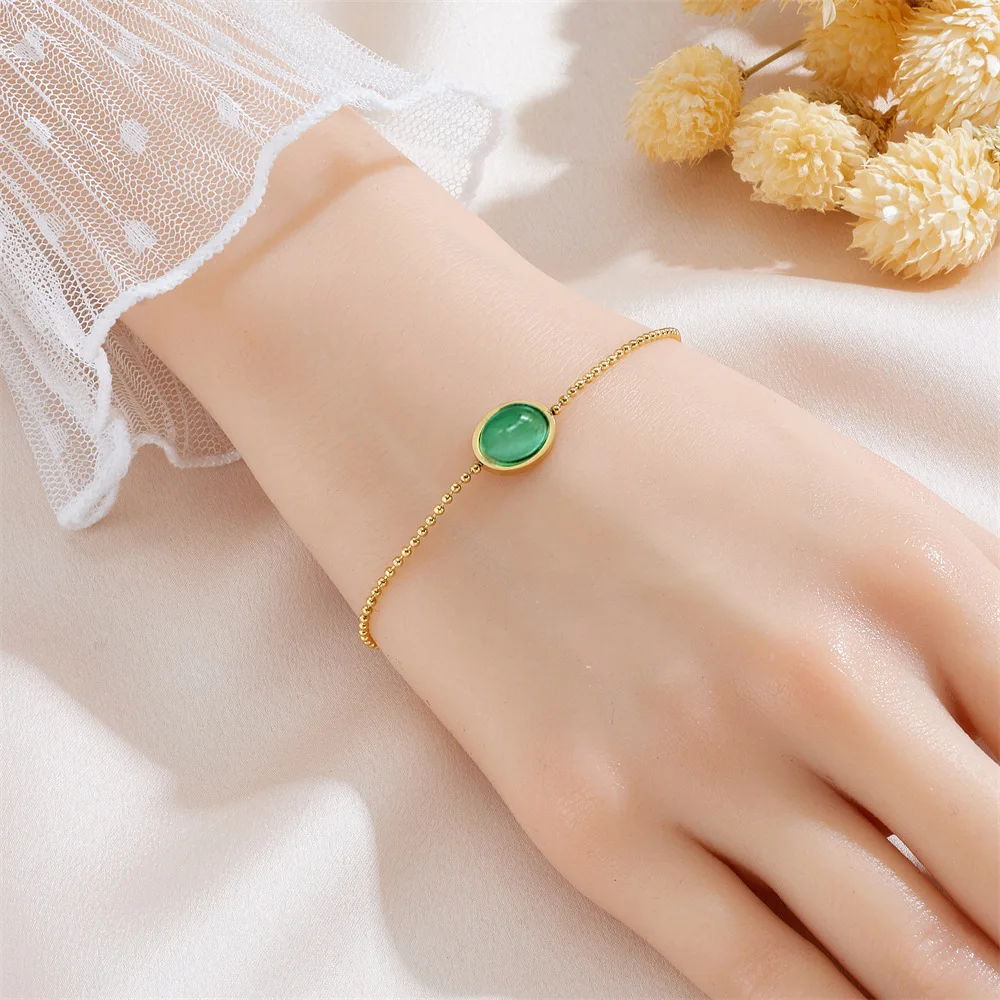 

No fading, new simple titanium steel bracelet, girl high-end feeling water drop, summer fashion light luxury love anklet versati