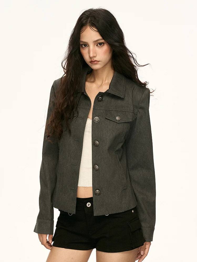 

Aaisup, современная американская куртка с воротником в стиле ретро, женская повседневная высококачественная осенняя модная верхняя одежда, женское пальто