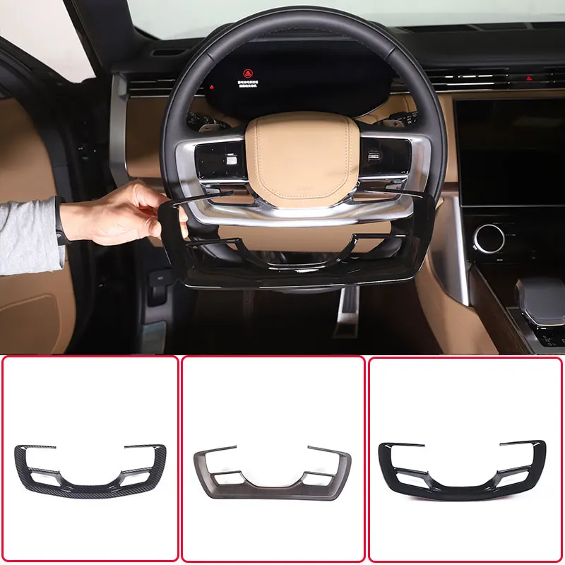 

For 2023 Land Rover Range Rover Vogue L460 ABS Carbon Fiber Car Styling Steering Wheel Decorative Frame Cover Car Accessories