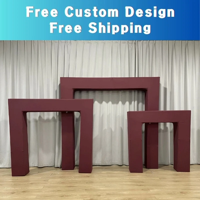 3D Square Open Backdrop Arch Support with Customised Cover for Wedding Decoration, Party Event Backdrops, Photo Booth Backdrops