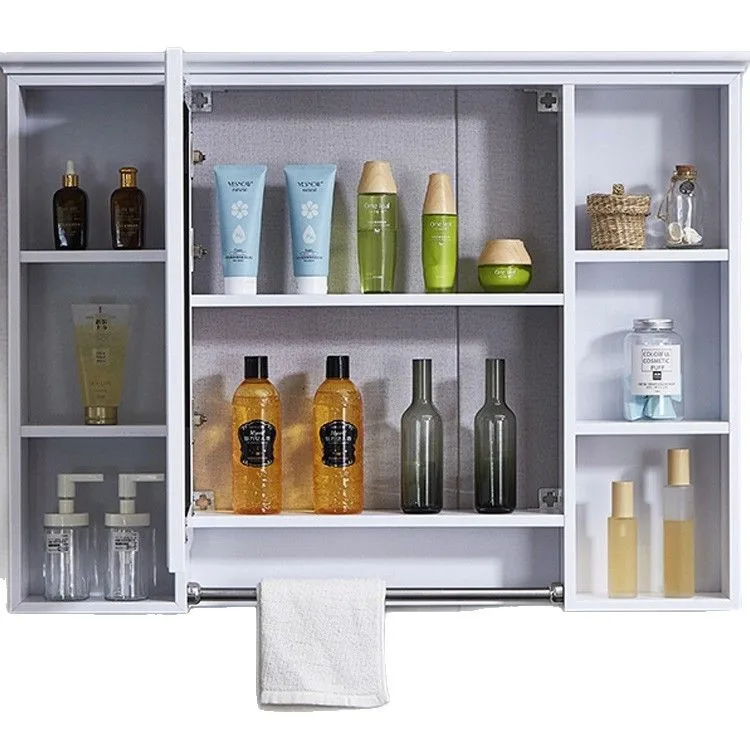 

Toilet Dressing Mirror Bathroom Mirror Cabinet Wall-mounted mirror box with rack Waterproof storage cabinet Toilet