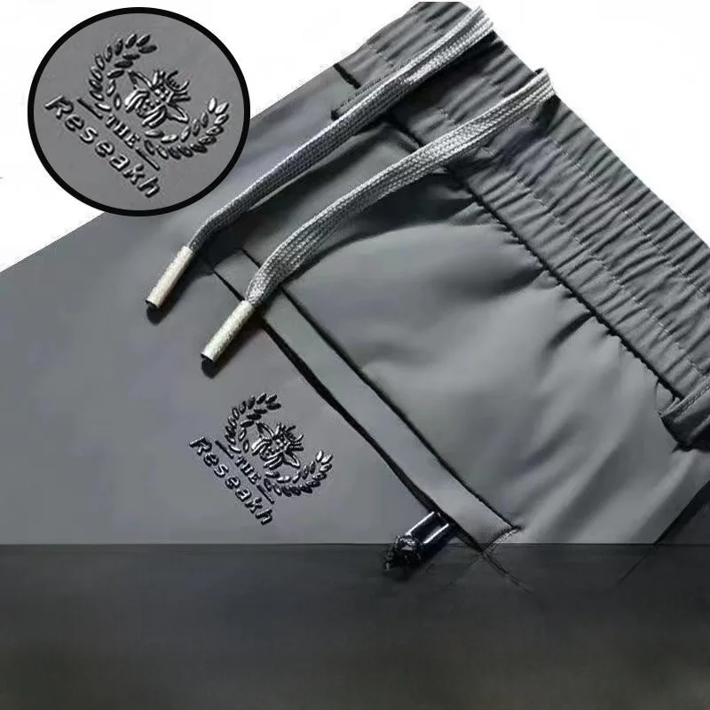 Pantaloni sportivi in seta di ghiaccio da uomo estivi leggeri gamba dritta casual orts Qui Dry traspirante per allenarsi e il tempo libero