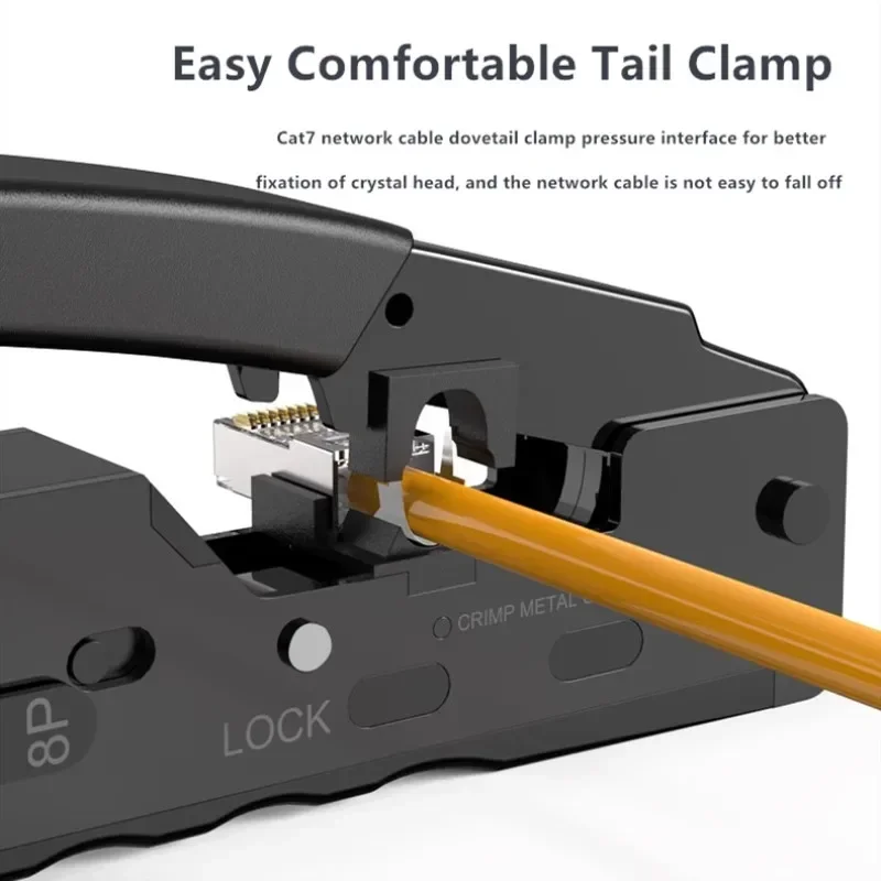 Cat5/Cat6/Cat7 Multifunctional Network Cable Pliers Crimping Tool RJ11/12 8P/6P LAN Ethernet Pass Through All In One Crimp Tools