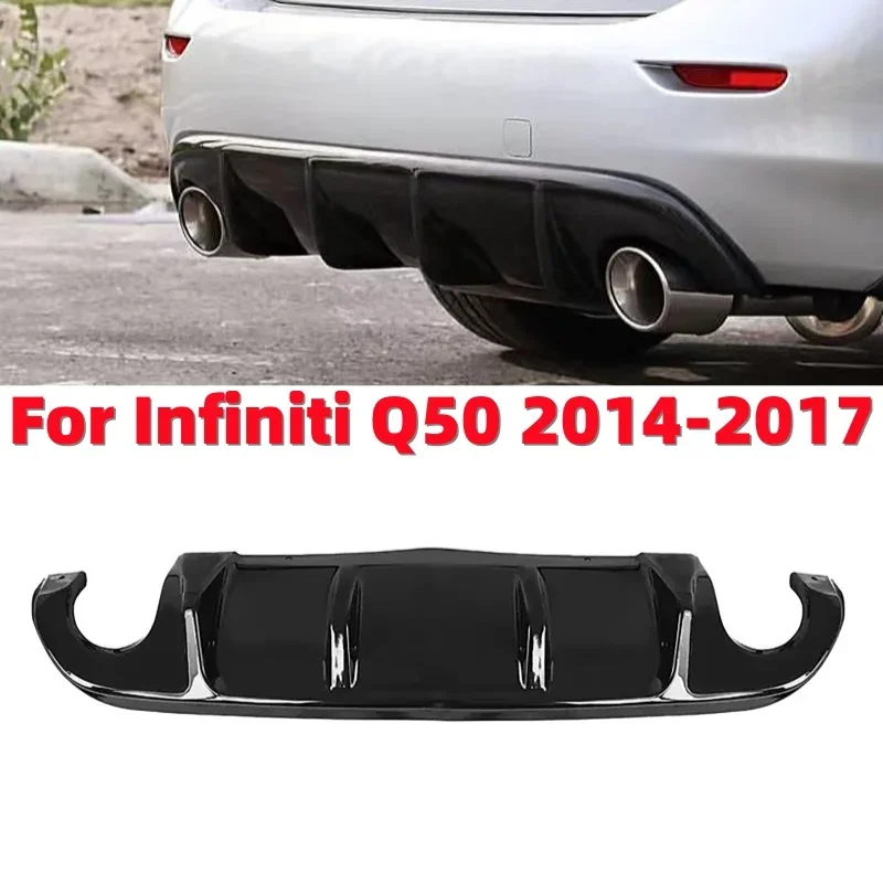 

Car Rear Bumper Diffuser Lip Tail Boot Spoiler Splitter Protector For Infiniti Q50 2014-2017