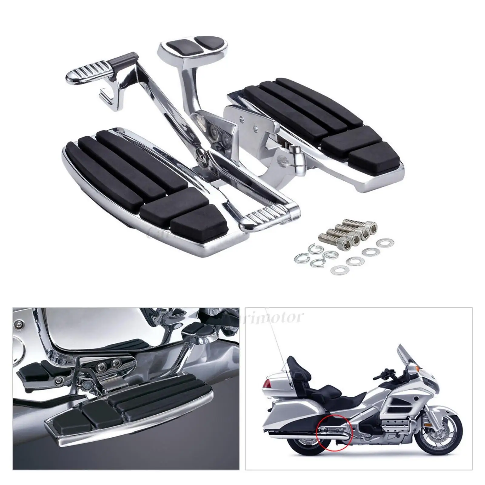 Plancher de marchepied conducteur chromé L & R, adapté pour Honda GoldOO1800 2001-17 Valkyrie