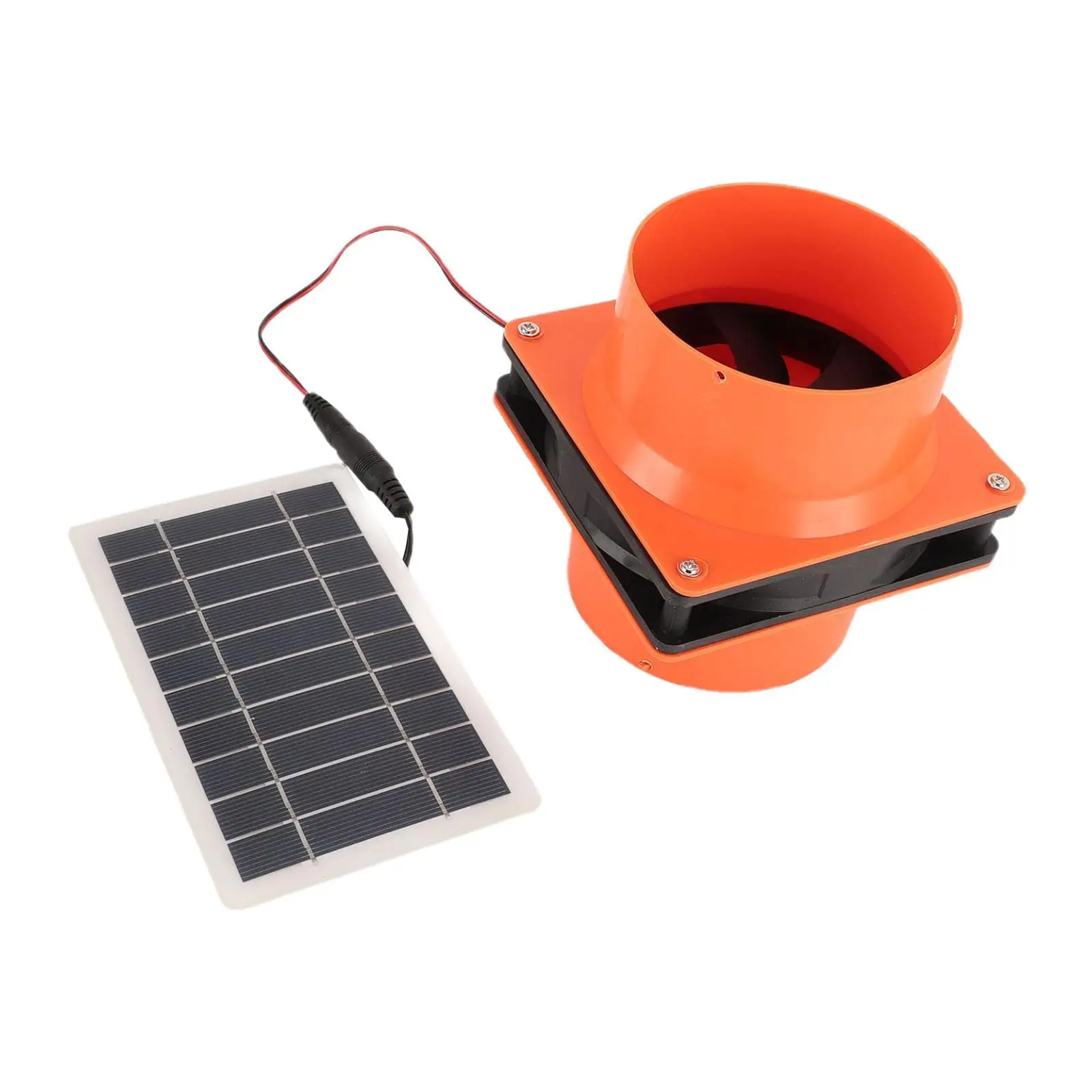 

Solar Powered Exhaust Fan for Round Tube Easy Installation Multipurpose 130CFM Quiet Exhaust for RV Yacht Pet House Kitchen