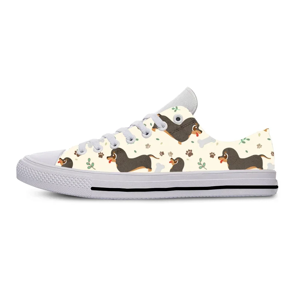 Bassotto Pug Teckel Dog Cartoon Cute Funny Casual Shoes Low Top scarpe da tavola leggere traspiranti uomo donna Sneakers femminili