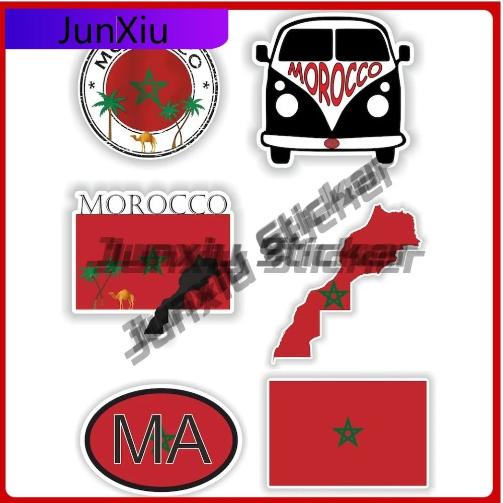 

Morocco Emblem Trendy Car Anti Scratch Sticker Accessory Bumper Durable Decals Anime Unique Sticker Wall Fade UV Resistant Cool