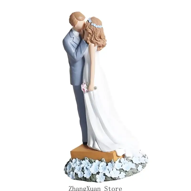 Liebhaber umarmt Statue künstlerische Harz Kuss Paar Skulptur mit Basis Home Desktop Dekoration Geschenk für Hochzeitstag 3XUF – Detail 9