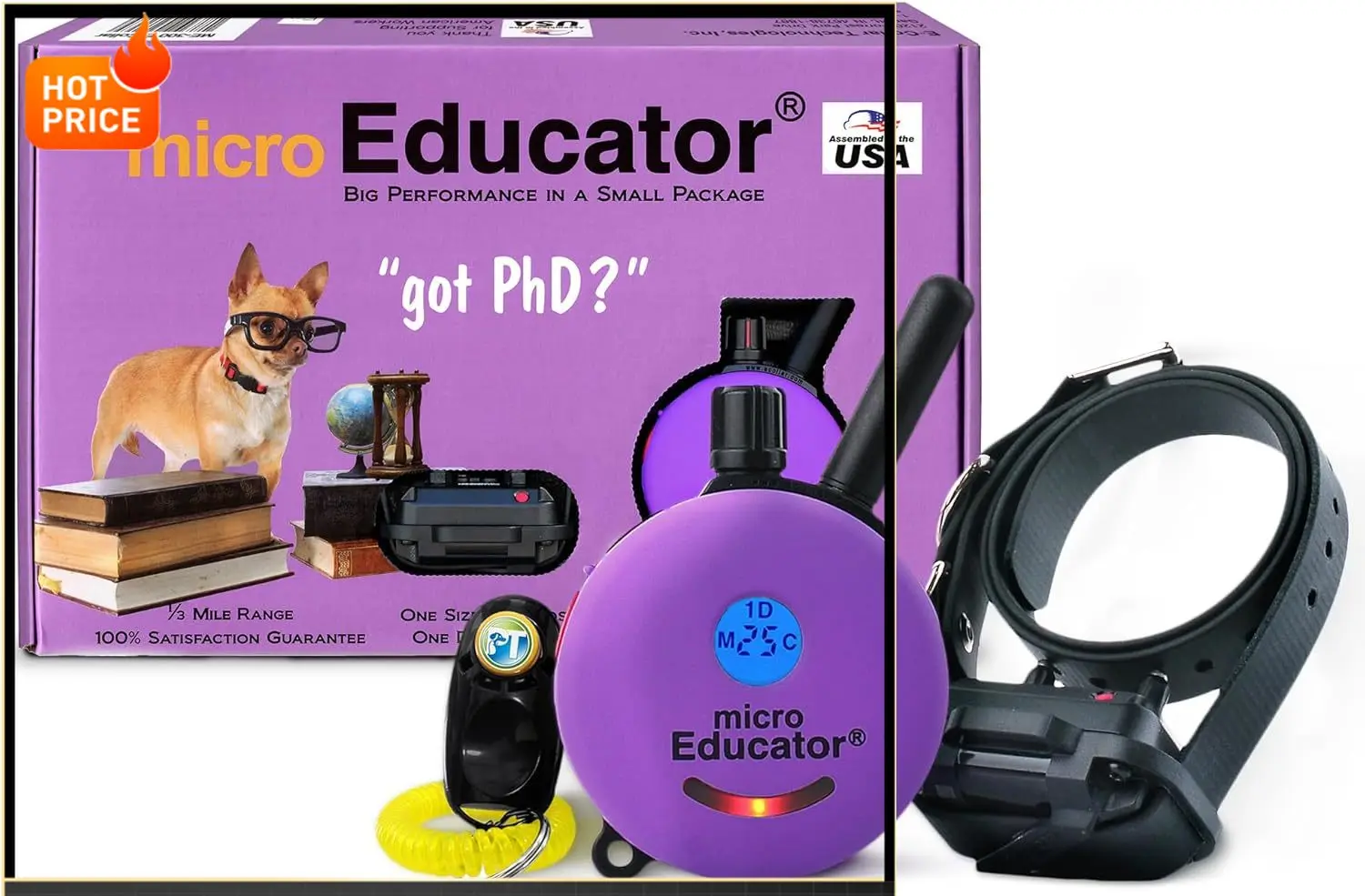 

Бестселлер: Микроповодок-ошейник ME-300 для дрессировки собак с пультом ДУ – радиус действия 1/3 мили, водонепроницаемый, 100 уровней электроимпульсной стимуляции, тоновый сигнал или