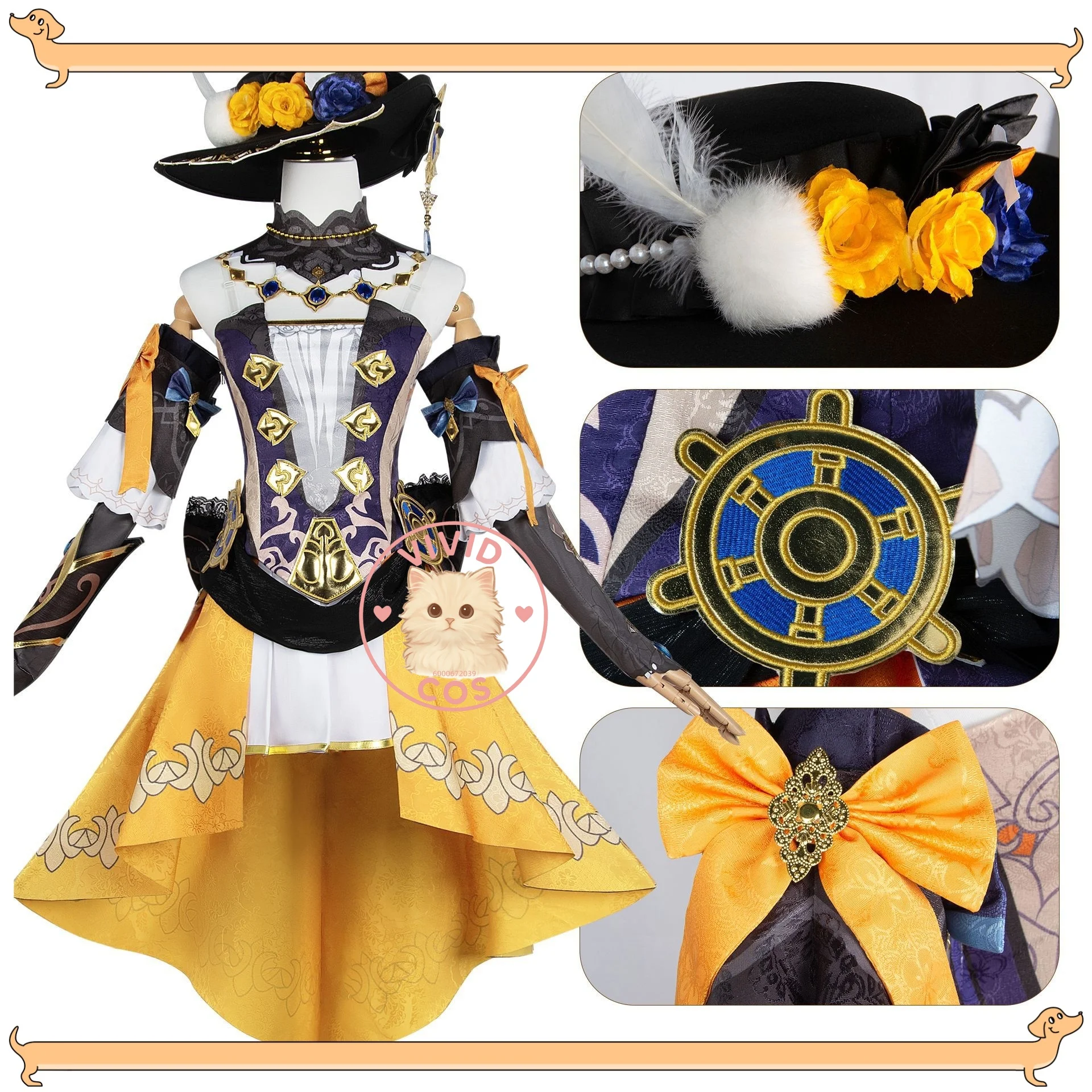 

Genshin Impact Navia Fontaine Leader of The Spina Di Rosula and Noble Lady of Fontaine Noble Lady Elegance Cosplay Costume Dress