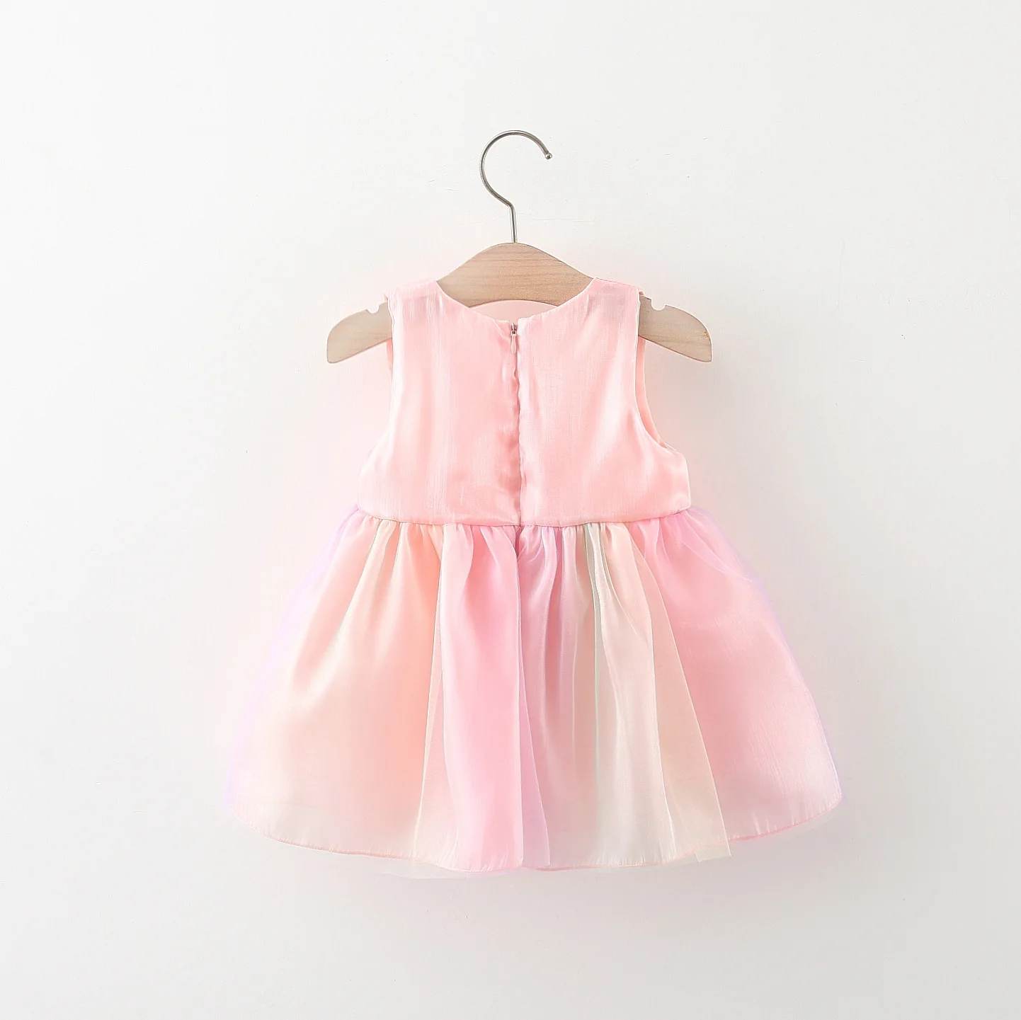 Summer New Dress Sweet Mesh Sleeveless Big Bow Princess Dress Suitable for Party Dresses of 0-3 Year Old Babies