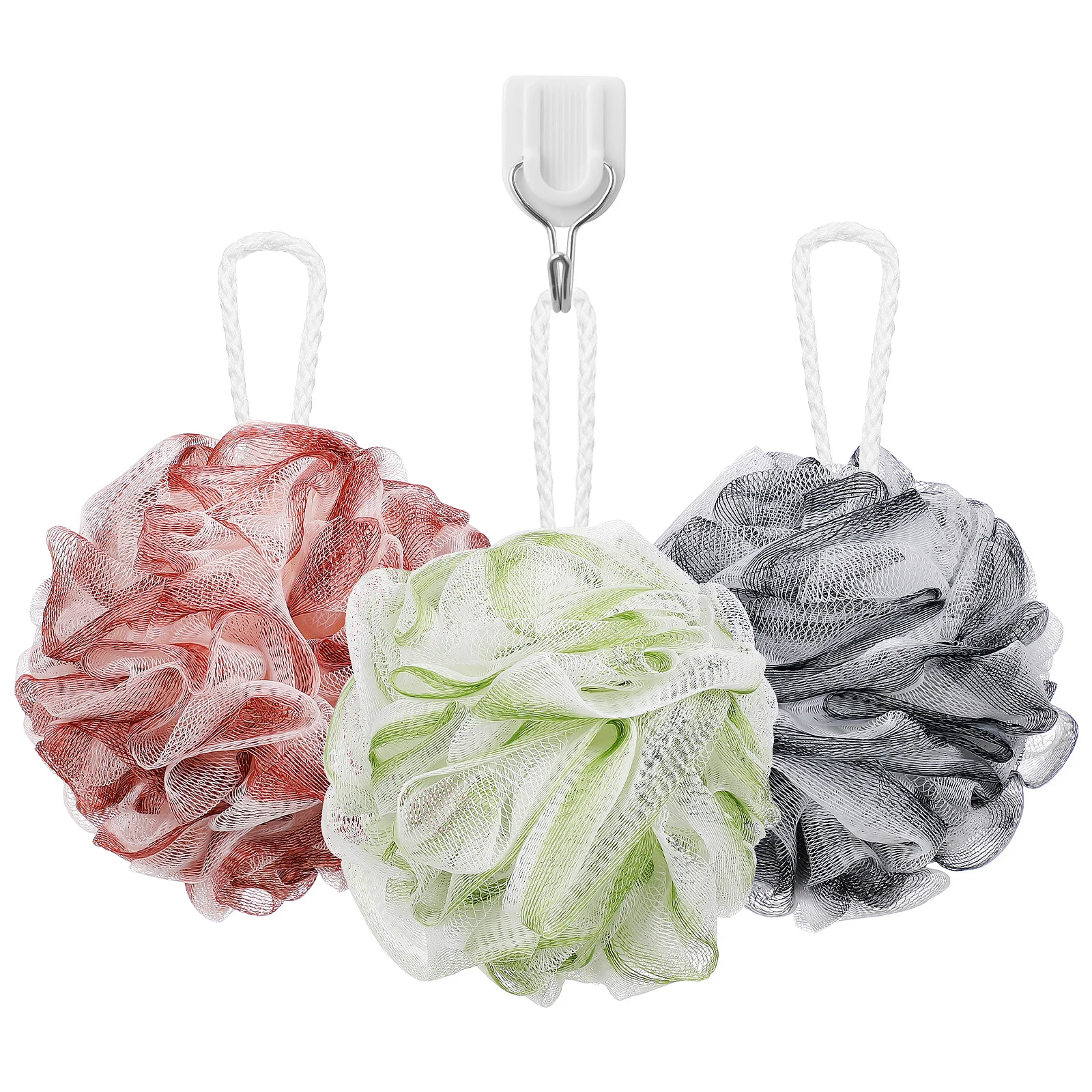 

3Pcs Colorful Bath Loofahs Shower Body Scrubber Soft Exfoliating Sponge Shower for Body Wash Bathroom Cleaning Supplies