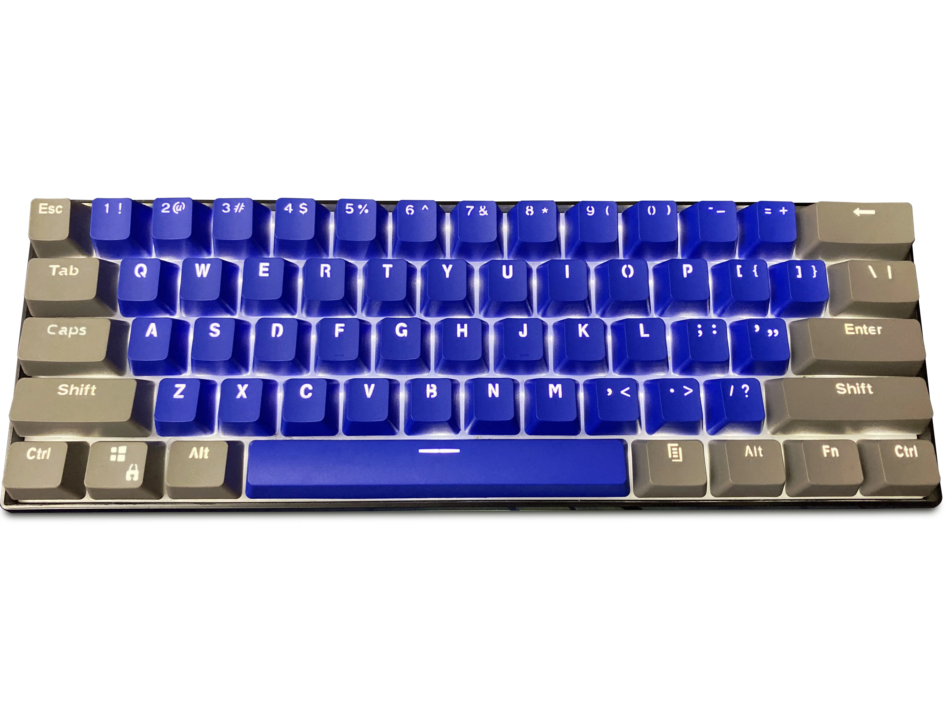 

Gray Navy Blue 61 Key Keycaps PBT Material OEM Profile Backlit Double Shot for MX 61 87 104 Mechanical Keyboard Keycap Only Sold