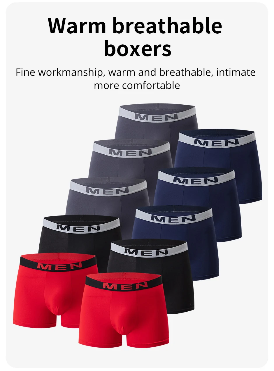 4/10 Stück Modische Bedruckte Mehrfarbige Kombinations-Unterwäsche-Shorts für Männer Jugendliche Lässige Sport-Unterwäsche Boxershorts für Zuhause – Detail 3